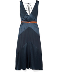 Темно-синее сатиновое платье-миди от Altuzarra