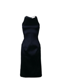 Темно-синее сатиновое платье-футляр от Esteban Cortazar