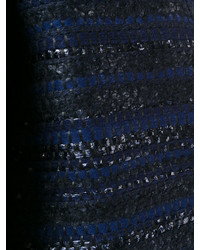 Женское темно-синее твидовое пальто от Alberta Ferretti
