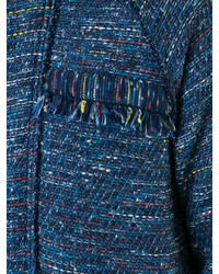 Мужское темно-синее твидовое пальто от Coohem