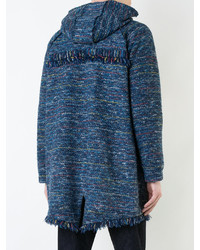 Мужское темно-синее твидовое пальто от Coohem