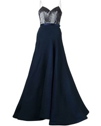 Темно-синее шелковое вечернее платье от Jason Wu