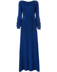 Темно-синее шелковое платье-макси от Goat