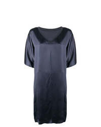 Темно-синее шелковое платье прямого кроя от Fabiana Filippi