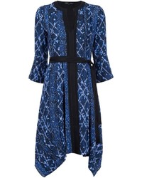 Темно-синее шелковое платье с принтом от Proenza Schouler