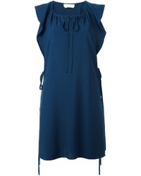 Темно-синее шелковое платье от Chloé