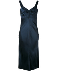 Темно-синее шелковое платье от Helmut Lang