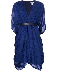 Темно-синее шелковое платье от Issa