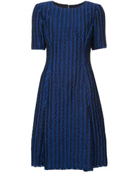 Темно-синее шелковое платье от Oscar de la Renta
