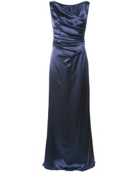 Темно-синее шелковое платье от Talbot Runhof