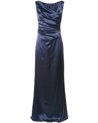 Темно-синее шелковое платье от Talbot Runhof