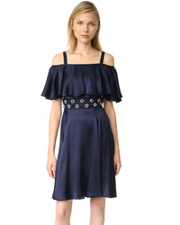 Темно-синее шелковое платье от Temperley London