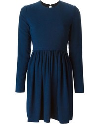 Темно-синее шелковое платье от Victoria Beckham