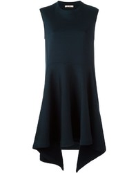 Темно-синее шерстяное вязаное платье от Marni