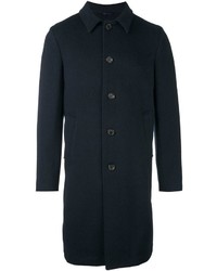 Мужское темно-синее шерстяное пальто от Aspesi