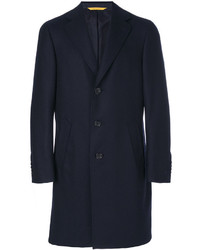 Мужское темно-синее шерстяное пальто от Canali