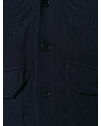 Мужское темно-синее шерстяное пальто от Fay