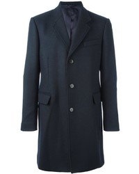 Мужское темно-синее шерстяное пальто от Dondup