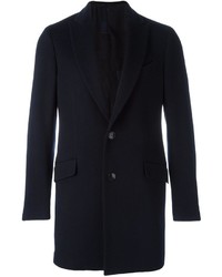 Мужское темно-синее шерстяное пальто от Etro