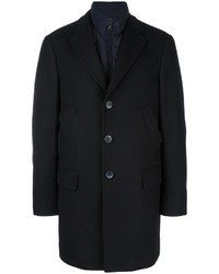 Мужское темно-синее шерстяное пальто от Fay