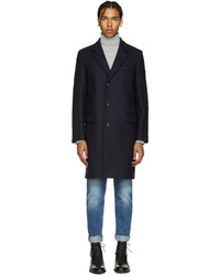 Мужское темно-синее шерстяное пальто от Marc Jacobs