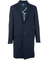 Мужское темно-синее шерстяное пальто от MSGM