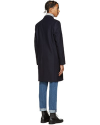 Мужское темно-синее шерстяное пальто от Marc Jacobs