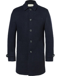 Мужское темно-синее шерстяное пальто от Oliver Spencer