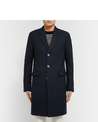 Мужское темно-синее шерстяное пальто от Saint Laurent