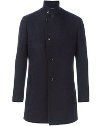 Мужское темно-синее шерстяное пальто от Tagliatore
