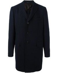 Мужское темно-синее шерстяное пальто от Tonello
