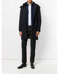 Мужское темно-синее шерстяное пальто от Etro