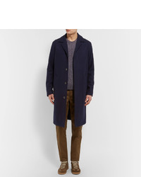 Мужское темно-синее шерстяное пальто от Ami