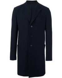 Мужское темно-синее шерстяное пальто от Z Zegna