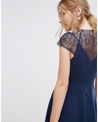 Темно-синее шифоновое платье-миди от Asos