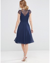 Темно-синее шифоновое платье-миди от Asos