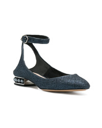 Темно-синие балетки от Nicholas Kirkwood