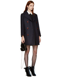 Темно-синие бархатные ботильоны от Miu Miu