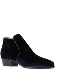 Темно-синие бархатные ботильоны от Derek Lam