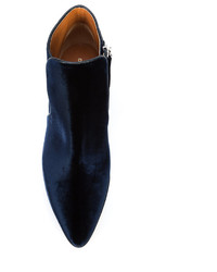 Темно-синие бархатные ботильоны от Derek Lam