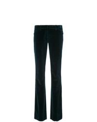 Темно-синие бархатные брюки-клеш от Barbara Bui