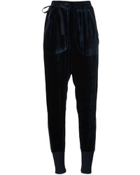 Женские темно-синие бархатные брюки от A.F.Vandevorst