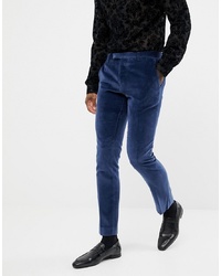 Мужские темно-синие бархатные классические брюки от Twisted Tailor