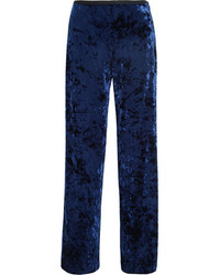 Темно-синие бархатные широкие брюки от Tibi