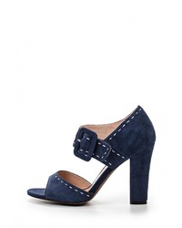 Темно-синие босоножки на каблуке от Elita
