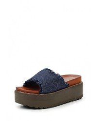 Женские темно-синие босоножки от Exquily