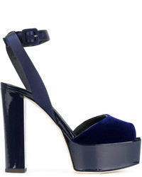 Женские темно-синие босоножки от Giuseppe Zanotti Design