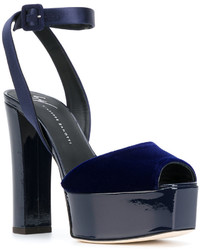 Женские темно-синие босоножки от Giuseppe Zanotti Design