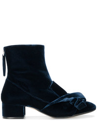 Женские темно-синие ботинки с украшением от No.21