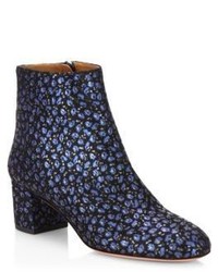 Темно-синие ботинки с цветочным принтом